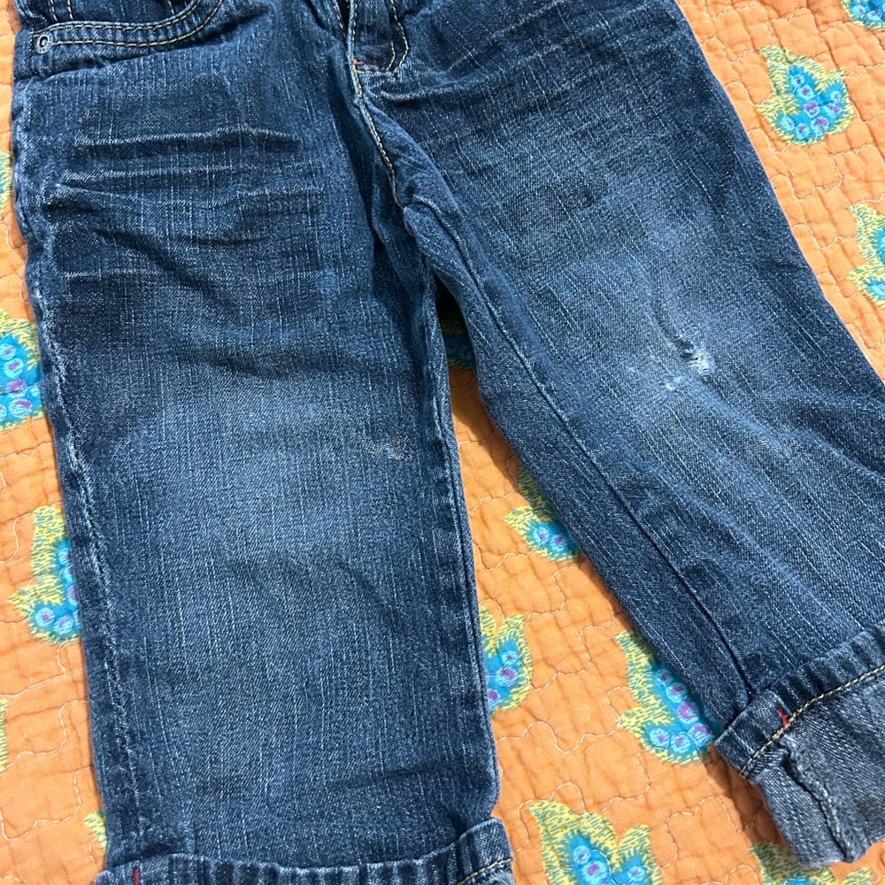Arizona Toddler Vintage Rolled Up Denim Jeans Size 2T - Picture 3 of 6
